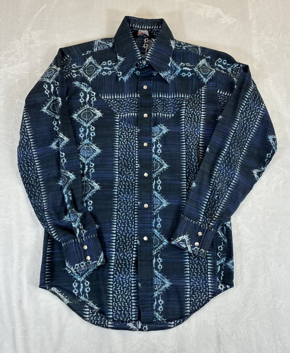 Campus Other - Vintage Esprit By Campus M 15-15.5 Blue Print Pearl Snap Long Sleeve Charity